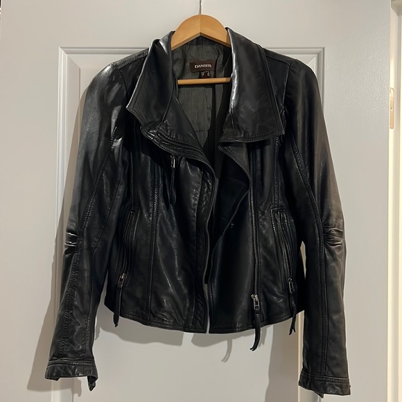 Black leather Moto jacket - Picture 1 of 5